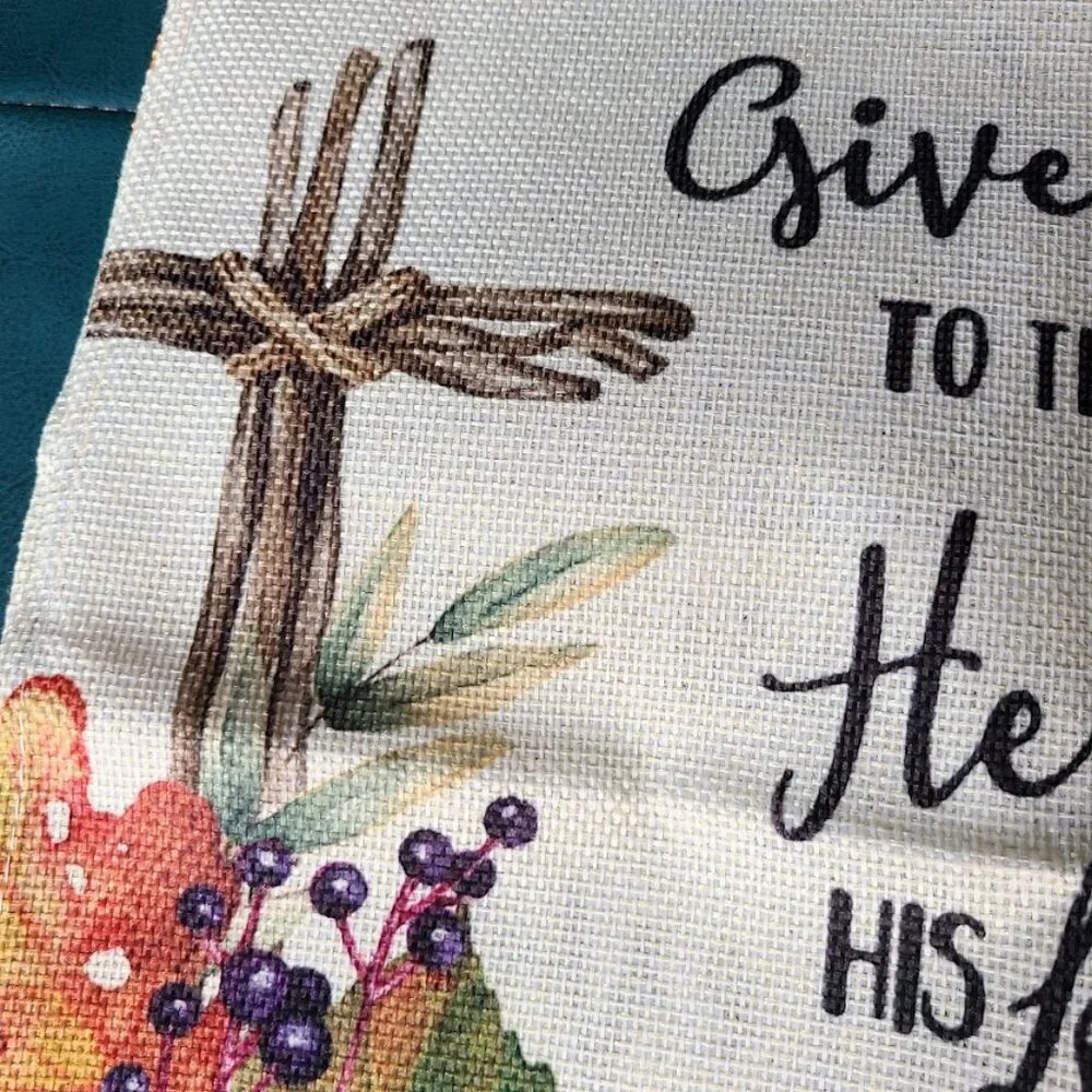 Fall Table Runner Christian Cross Decor Decorative Cloth Autumn Decoration 13x72